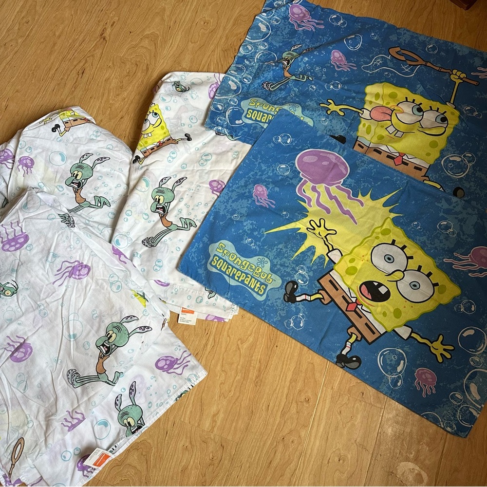 SpongeBob SquarePants Y2K 2001 Vtg Twin Bedding Sheet Set- 2 Available, READ